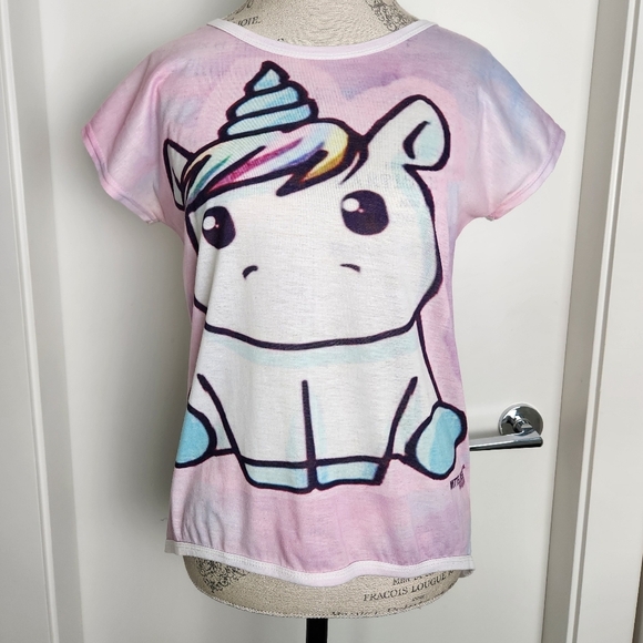 Pastel Rainbow Unicorn Shirt Top - Picture 1 of 8